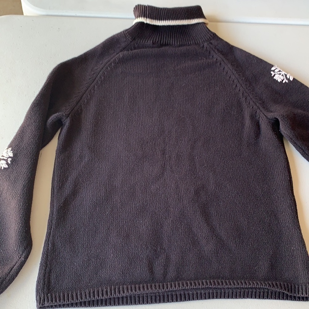 Sonoma Christmas winter sweater black with white snowflakes turtleneck S - Picture 9 of 10
